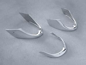 Chrome Metal Fender Tips Cast metal fender tips are polished and then chrome-plated to of fenders.