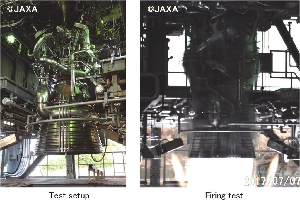 37 Figure 8 Scenes of the first series of firing tests using the actual engine Figure 9 Control of thrust force and mixing ratio in LE-9 engine combustion test (4) Future development In the future