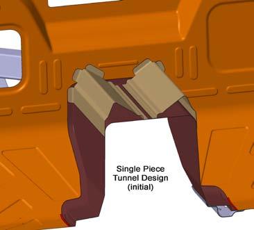 However, the formability analysis results showed that the one-piece tunnel was not a feasible design.