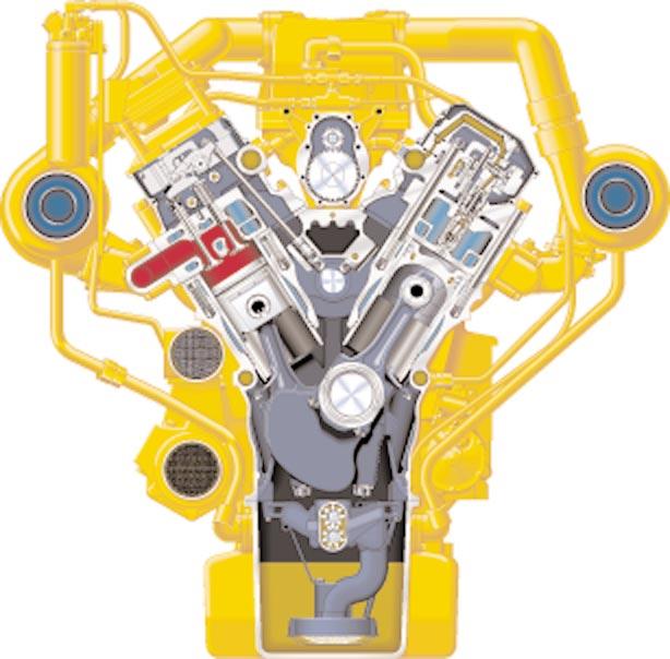 Pumps 9 Hydraulic Injectors 10 Aluminum-Alloy Pistons 11 Full-Length, Water-Cooled Cylinder Liners The Cat 3412E Diesel Engine is a fourstroke design and uses long, effective power strokes for more