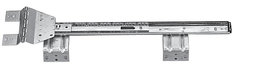 20 75 lbs. Overhead Door and Desk Slides 8050 Hinged Door Slide One-piece, non-marring roller Permanently staked hinge pin Load Rating: 20 lb. class Clearance: 1.31" [33.