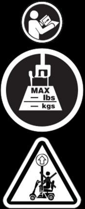 I I. S A F E T Y PRODUCT SAFETY SYMBOLS The symbols below are used on the lift system to identify warnings and mandatory or prohibited