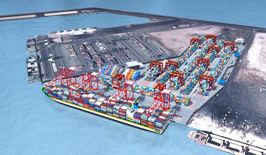 is underway, to extend and modernize this Container Terminal, whose capacity will soon reach 700,000TEU per annum.
