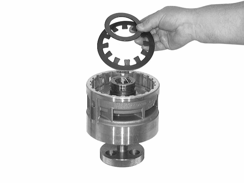 Place cylinder DG on a suitable surface and press the complete carrier fully into the cylinder. Turn the unit round by 180. 99173 Warning: Do not let the components fall apart. Insert cup spring 73.