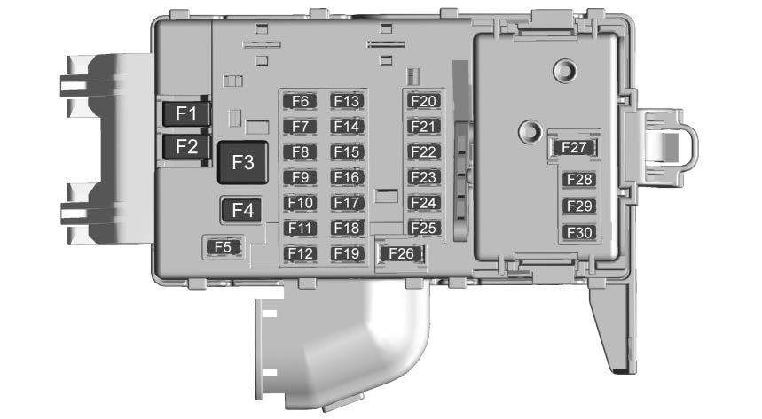 The vehicle may not be equipped with all of the fuses and relays shown.