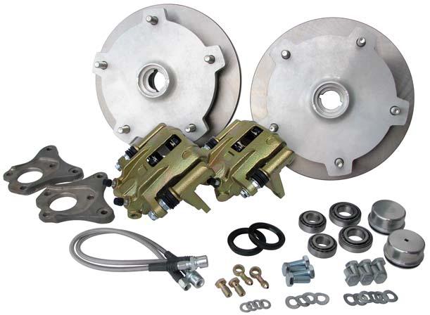 Dropped Link Pin Disc Brake Kits Designed for use with 50 and 60 series tires, and featuring a 2 1/2" drop and chromoly axles.