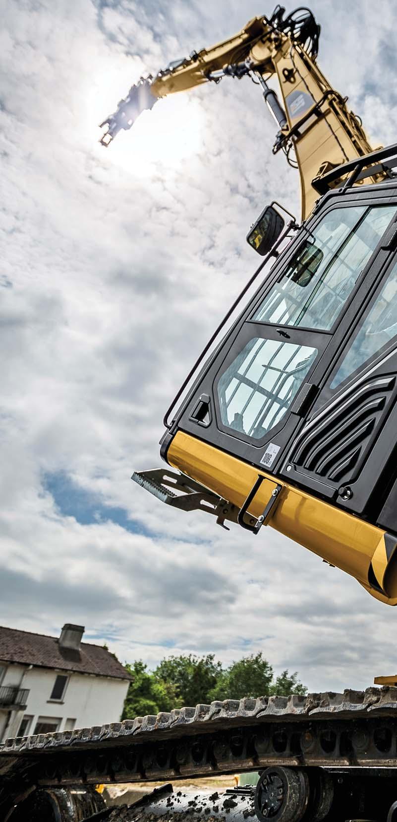 The 340F UHD is the new high reach demolition machine designed and manufactured by Caterpillar, distributed through the Cat dealer network, offering the same warranty and unmatched product support as
