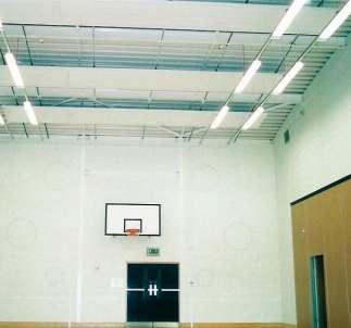Tubes can be painted contrasting or similar colour to infill panels in Sports Halls 9M High Maximum operating temperature: 120 o C, Steam application up to 4 bars available Distance between tubes: