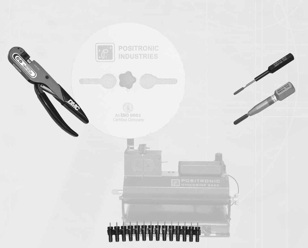 Front APPLICATION TOOLS Positronic Industries A P P L I C A T I O N T O O L S S E C T I O N Front connectors are offered with removable crimp contacts.