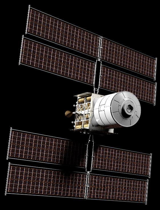 Orion & Habitat Module 4 Crew 42 days Lunar Landing Transit Spaceship (DST) Cargo -