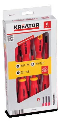 VDE sets 25 VDE SETS Kreator insulated VDE tools ensure ultimate protection even when used around live circuits with up to a