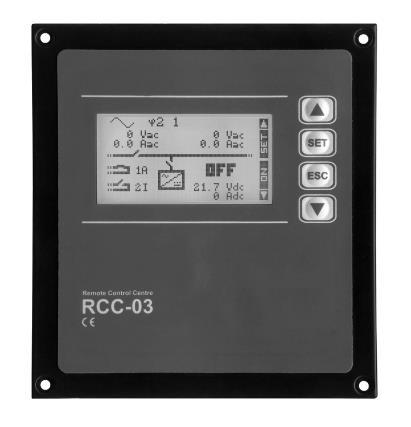 9 ACCESSORIES 9.1 REMOTE CONTROL AND PROGRAMMING CENTRE RCC-02/-03 This accessory is an important complement to the. It can be connected via one of the two communication connectors "Com.