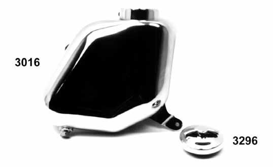 Oil Tanks Santee Horseshoe Oil Tank for Sportster Tank features top/side-fill spout for convenience in adding oil.