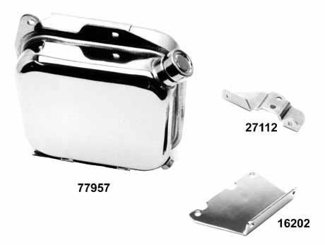 Includes cap, fittings, and all necessary hardware to mount stock 1958-78 Sportster frames without a battery.