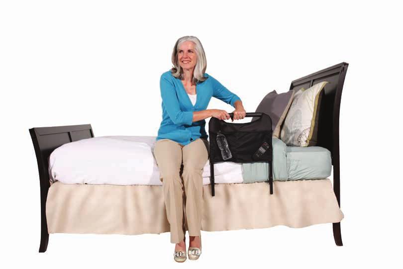 NEW! ABLE LIFE Comfortably Independent BEDSIDE SAFETY HANDLE & POUCH STAND WITH
