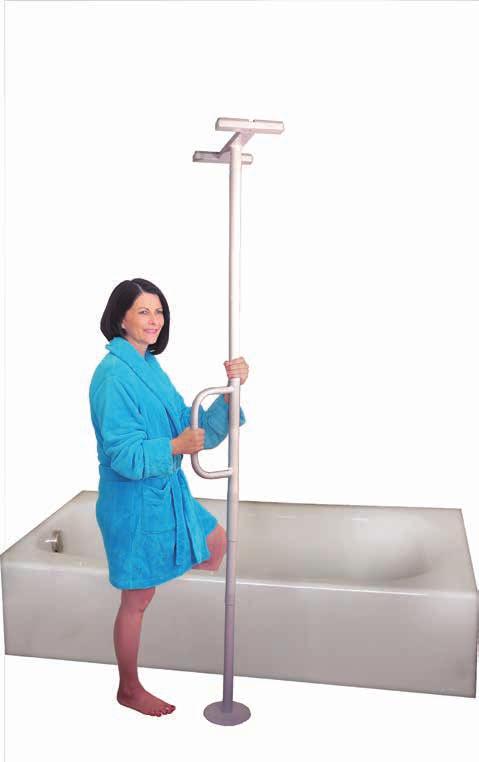> NEW! UNIVERSAL FLOOR TO CEILING GRAB BAR 7-9 F T. > EASY TO INSTALL NO DRILLING REQUIRED!