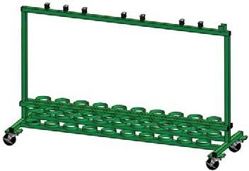 1237 : Large Liquid Cyl Cart Equipped with 6 HD swivel casters & 10 balloon tires Powder