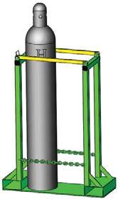 PALLET RACKS FOR LARGE H & T SIZE CYLINDERS Powder Coated Green, bottom safety