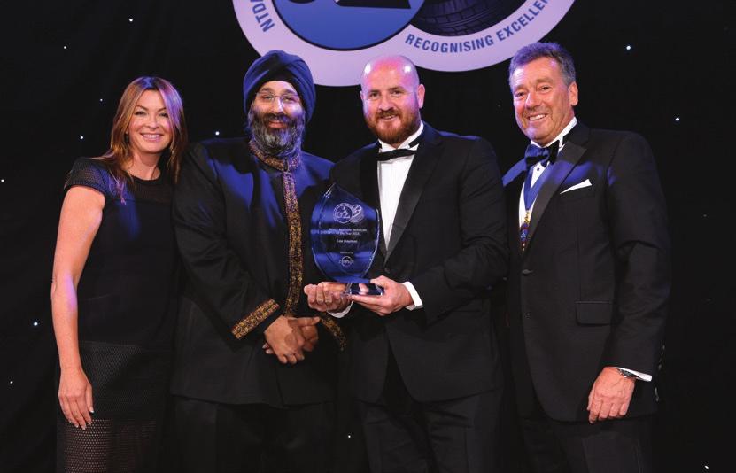 NTDA TYRE INDUSTRY AWARDS 2016 NTDA TYRE INDUSTRY AWARD WINNERS 2016 From left to right: Suzi Perry, Harjeev Kandhari, (CEO of sponsor Zenises), award winner Lee Hayman - and NTDA National Chairman