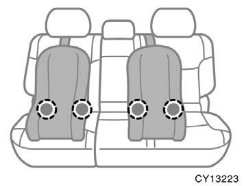 Installation with child restraint lower anchorages (vehicles with third seats) CAUTION When using the lower anchorages for the child restraint system, be sure that there are no irregular objects