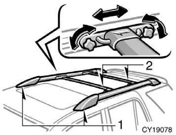 Roof luggage carrier NOTICE When using the double deck at the raised position, do not place any object heavier than 30 kg (66 lb.).