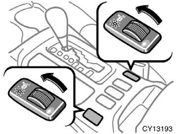 Seat heaters To turn on the seat heater, move the dial forward ( L dial for the left front seat and R dial for the right front seat).