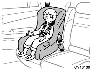(A) Infant seat (B) Convertible seat (C) Booster seat Install the child restraint system following the instructions