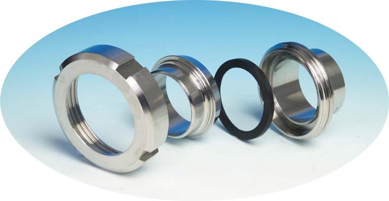 DIN 11851 Hygienic Union & 11852 Fittings The DIN 11851 union is widely used throughout Europe and the Middle East and incorporates a round slotted nut and D Section seal, as standard.