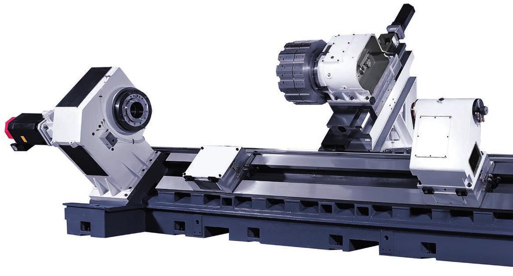 Horizontal Turning Center 6 The largest cutting diameter and cutting length in its class (ø825/3,500mm) The spindle, the tailstock and the steady rest system is