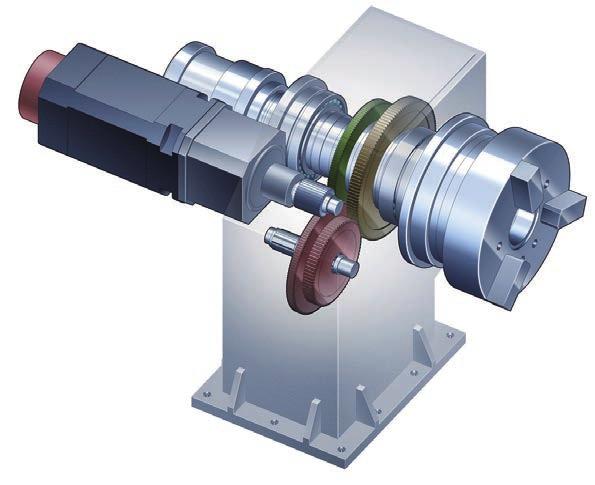 22 ) ø825 mm (32.48 ) Gear-Driven Spindle System The four-speed transmission with the highperformance gear decelerator provides high amount of torque at low speed.