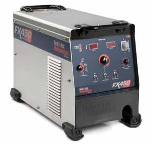 MULTIPROCESS POWER SOURCES AND PAKS FX450 Inverter Welder DC CC CV 450 Amps Output at 38 Volts, 60% Duty Cycle CC/CV DC Inverter Technology Flexible Multiprocess Capability Built to Red-D-Arc