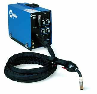 Standard digital wire feed speed and volt meters provide easy indication and control of weld parameters.