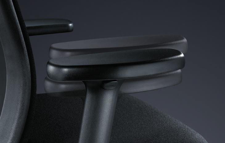 T-armrests, 4D adjustable in height, width and depth,