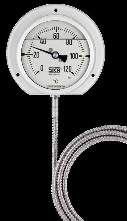 Avoiding of ambient temperature errors Just as with local reading gas-filled thermometers, additional errors can occur due to the measuring principle when the temperature of the case or the capillary