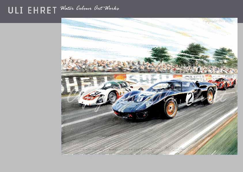 #383 Ford GT 40 Winner Le Mans 1966 Original available - On canvas: 160 x 120