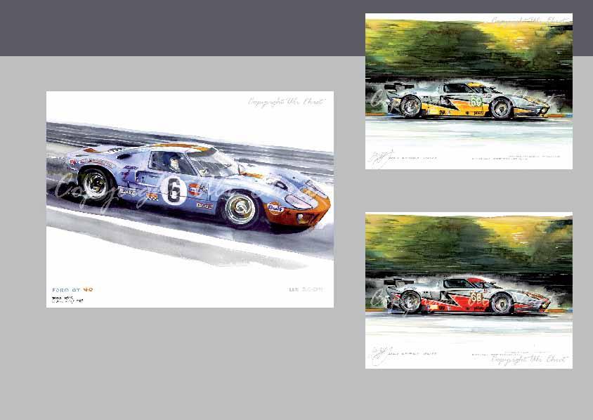 #328 Robertson Racing Ford GT Doran / Le Mans 2011 - On canvas: 180 x 110 cm, 150 x 90 cm, 100 x 60 cm Original available #19 Ford GT40 - On canvas: