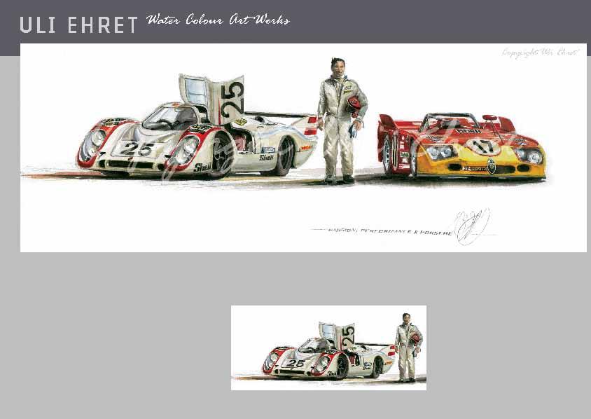 #216 Passion Performance Porsche Vic Elford, Porsche 917LH, Le Mans 1970 - On canvas: 200 x 100 cm, 170 x 80 cm, 140 x 70 cm, 120