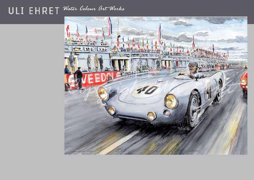 #134 Out of the ashes Porsche 550 Frankenberg 1954 - On canvas: