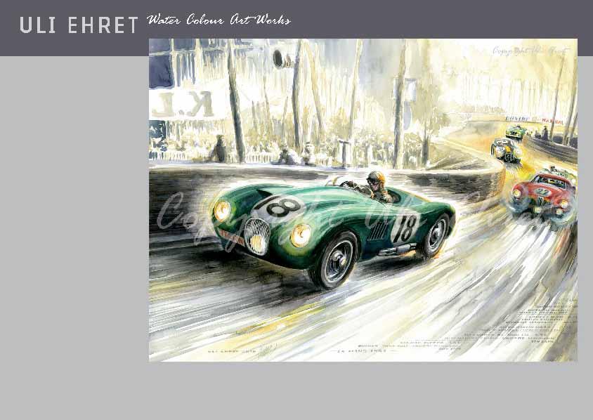 #375 Jaguar C-Type Winner Le Mans 1953 - On canvas: