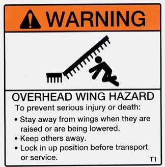 Warning Overhead Wing Hazard 838-602C Quantity