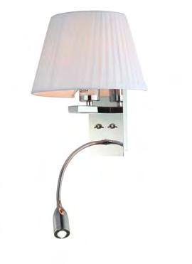 REF. MB5048 - W Aplique - Wall Lamp Pantalla blanca - Metal Cromo / White shade - Chrome body