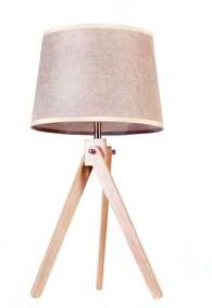 Ash wood and fabric lampshade.