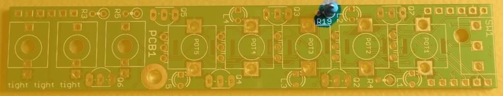 The resistors of PCB1 need to be bent like in the