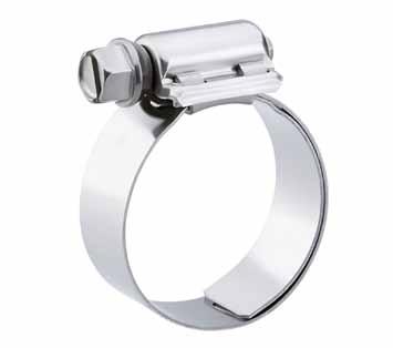 General Purpose Perforated Worm-Gear Hose Clamps Breeze AERO BG/BGV An integral extension of the band as an inner liner protects soft-surface hose (silicone and others) from damage caused by