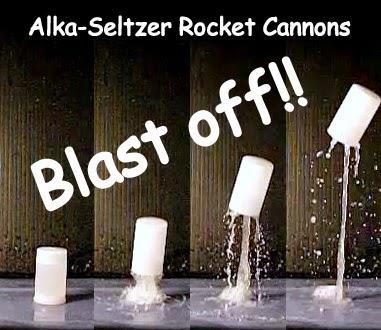 Alka-Seltzer Rockets Materials for the rocket: Short cardboard tube Paper plate Film Canister Alka-Selzer tablet Water Tape 1. Take a toilet paper tube and mark a spot 1" from the end.
