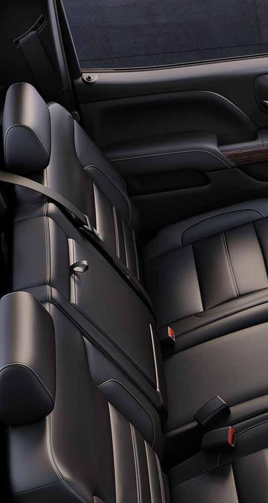 QUIETLY GOES ABOUT ITS BUSINESS The Sierra Denali HD cabin combines triple door seals, inlaid doors, specialized powertrain mounts and other engineering achievements to create an exceptionally quiet