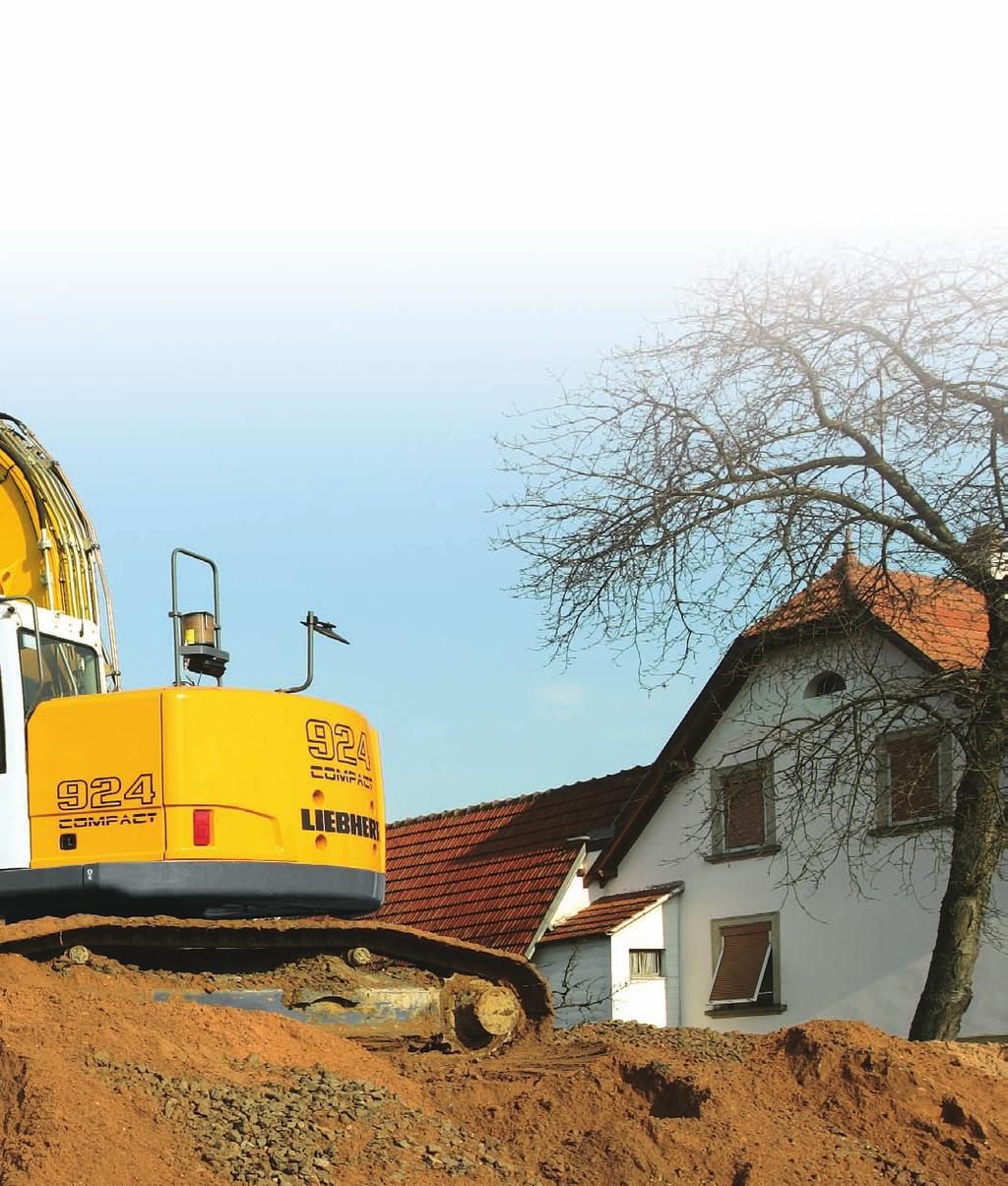 Performance The Liebherr R 924 Compact combines the excellent performance of our standard excavator with the reduced swing of a compact machine.