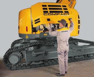 Comfort The R 924 Compact features the largest and most comfortable operator cab of all minimal tail-swing excavators on the market.