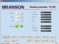 The Manual Functions Interface features settings for manual operation of welder motions, tool movement, lift table settings, and vibration amplitude.