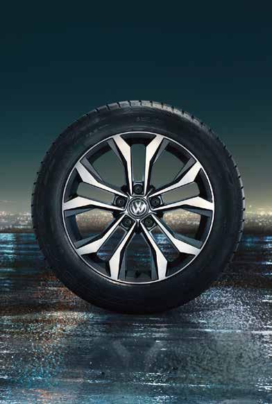 Monterrey * 8J x 18" alloy wheels with 235/45 R18 tyres. Optional on Comfortline 1 and Highline 2 models.